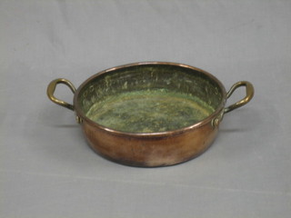 A copper twin handled preserving pan 12"