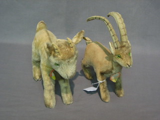 A Steiff figure of a Gazelle "Rocky" 5" (fur bear in places), together with a Steiff figure of a goat "Zichky" 6"
