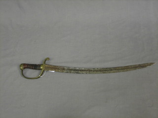 A saber with 23" blade (corroded and nicked) with brass guard