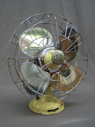 An Art Deco Limit metal framed fan