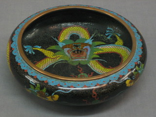 A 20th Century cloisonnÃ© enamelled bowl decorated a dragon  8"