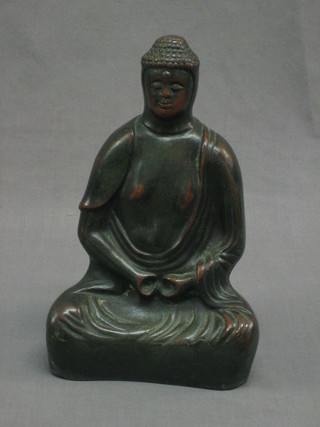 A bronze figure of a seated Buddah 8"
