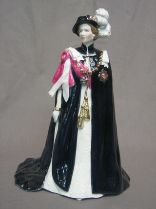 A Royal Worcester limited edition figure of Her Majesty The Queen Wearing The Robes of the Order of the Garter 10"