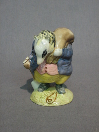 A Beswick Beatrix Potter figure of a badger (second), the base with gold Beswick mark