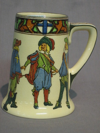 A Royal Doulton seriesware mug decorated The Three Muskateers, the base marked D4749 (slight crack) 6"