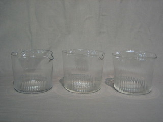 8 various 19th Century clear glass wine glass coolers or rinsers