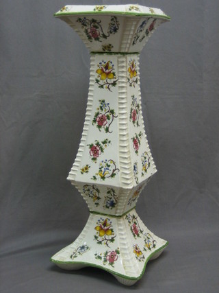 A Capo di Monte floral patterned pottery jardiniere stand 27" high