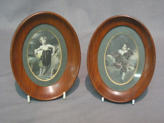 2 19th Century coloured prints "The Honourable Charles William Lambton" and "The Mountain Daisy" 33" oval