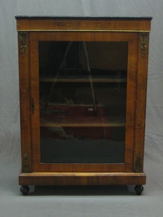 A Victorian inlaid walnut Pier cabinet with gilt metal mounts 29"