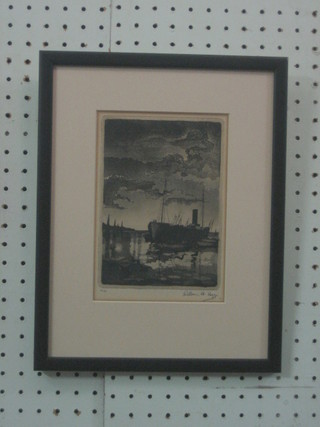 William A Higg, a limited edition etching "At Sea" signed in the margin 7" x 5"