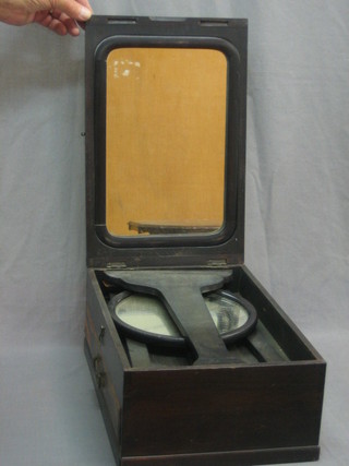 An Eastern hardwood rectangular box containing 2 mirrors 15"