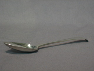 An antique Old English bottom marked silver spoon Norwich?, the reverse engraved EG 1782, 1 ozs