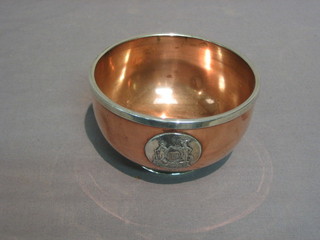 A circular silver plated bowl marked Kit Kat Club Ranelagh 4"