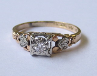 A lady's 18ct gold 3 stone diamond dress ring