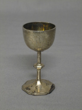 A small Victorian silver travelling communion chalice London 1857, 2 ozs