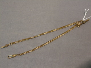 A gilt metal Albert curb link watch chain 15"