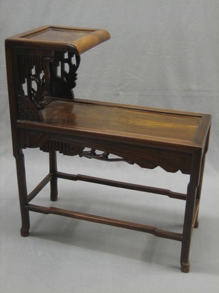 An Eastern Padouk wood 2 tier occasional table  26"