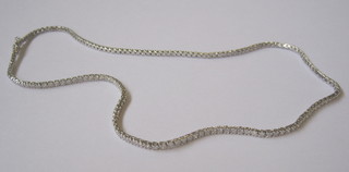 An 18ct white gold diamond necklet set numerous diamonds 16" (approx 3.52ct)