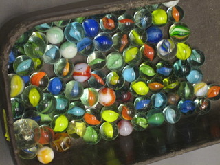 A collection of various marbles