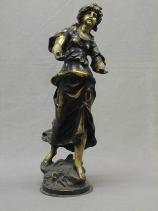A 20th Century bronze figure of a standing classical girl 19"