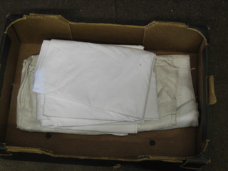 2 large white Damask table cloths