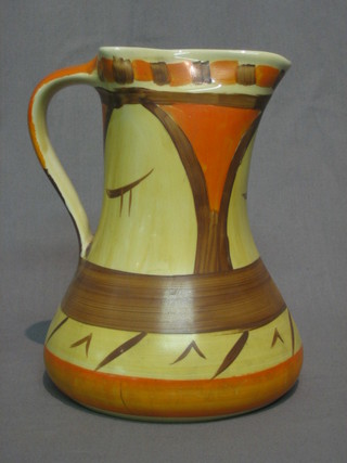 A Myotts Art Deco waisted pottery jug 8"