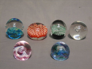 2 Caithness moon crystal paperweights and 4 others