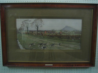 Cecil  Aldin, a coloured hunting print "The  Cheshire" 12" x 26" signed in the margin
