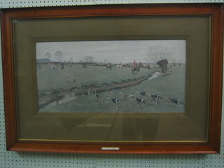 Cecil Aldin, a coloured hunting print "The Meynell" 12" x 26" signed in the margin  