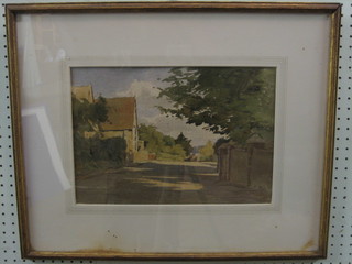 Berenger Benger, watercolour "Lane End Pulborough" 10" x 14"