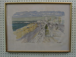 A limited edition coloured print "Marine Parade Brighton Looking West" 14" x 19"     