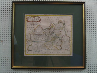 A Robert Morden 18th Century map of Surrey 15" x 17" (mounted tight to the margin)