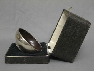 An Art Deco brown Bakelite and silver sugar bowl Birmingham 1934 4 1/2", cased    