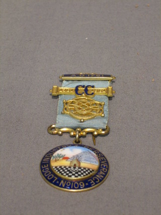 A silver gilt and enamelled Masonic centenary jewel for Lodge of Industry and Perseverance no. 109