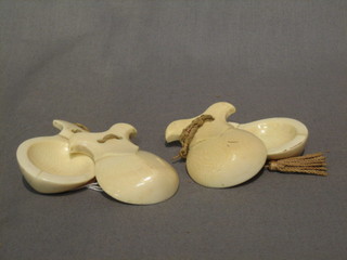 2 pairs of ivory castanets