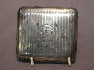 A silver cigarette case, Birmingham 1918 2 ozs