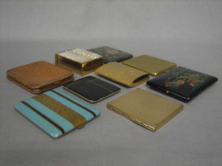 A collection of 9 various cigarette cases