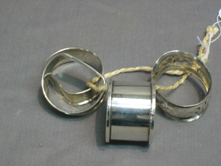 4 various silver  napkin rings, 2 ozs