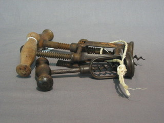 3 19th Century polished steel corkscrews