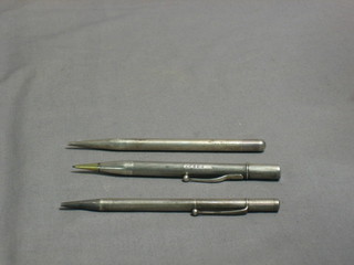 3 various silver propelling pencils