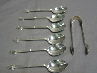 5 various pairs of silver sugar tongs 2 ozs