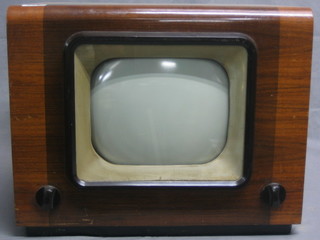 A 1950's/60's Fergusson black and white television contained in a walnut case