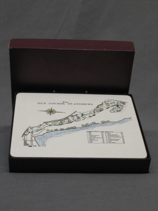 A set of 6 place mats depicting famous golf courses