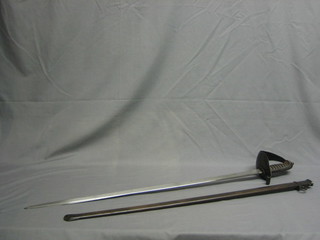 A Wilkinson heavy sabre with pierced 3 bar knuckle guard, the 35" blade marked Wilkinson Palmall London