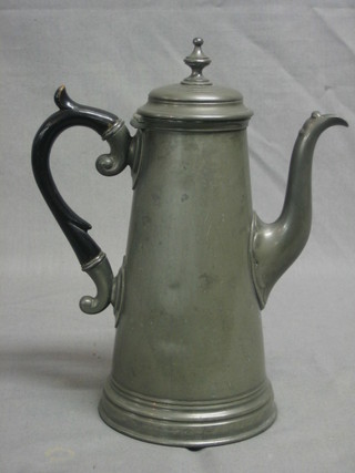 A 1920's, 17th Century style pewter coffee pot by James Dixon & Sons 10"