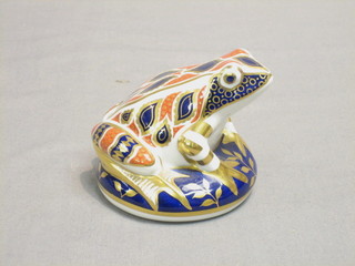 A Royal Crown Staffordshire figure of a seated frog  3"