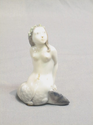 A Royal Copenhagen figure of The Little Mermaid, the base marked 3221 5"