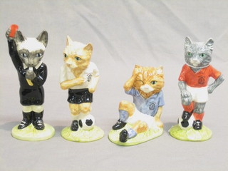 4 1989 Beswick limited edition footballing figures -  Mee-ouch, Kitcat, Dribble and Red Card
