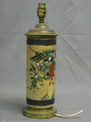 An Eastern vase converted to a table lamp 11"