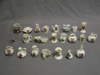A collection of various Goss and other crested china